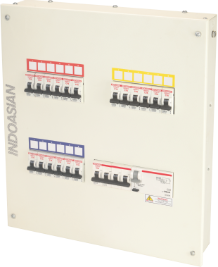 Indo Asian Make   8 Way TPN Single Door Distribution Board (I 8 + O 24)